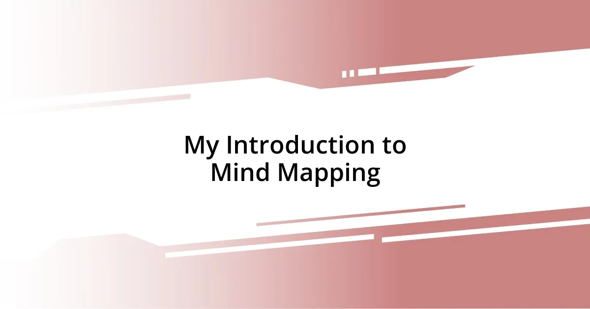 My Introduction to Mind Mapping