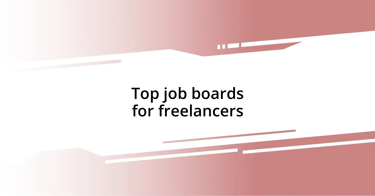 Top job boards for freelancers