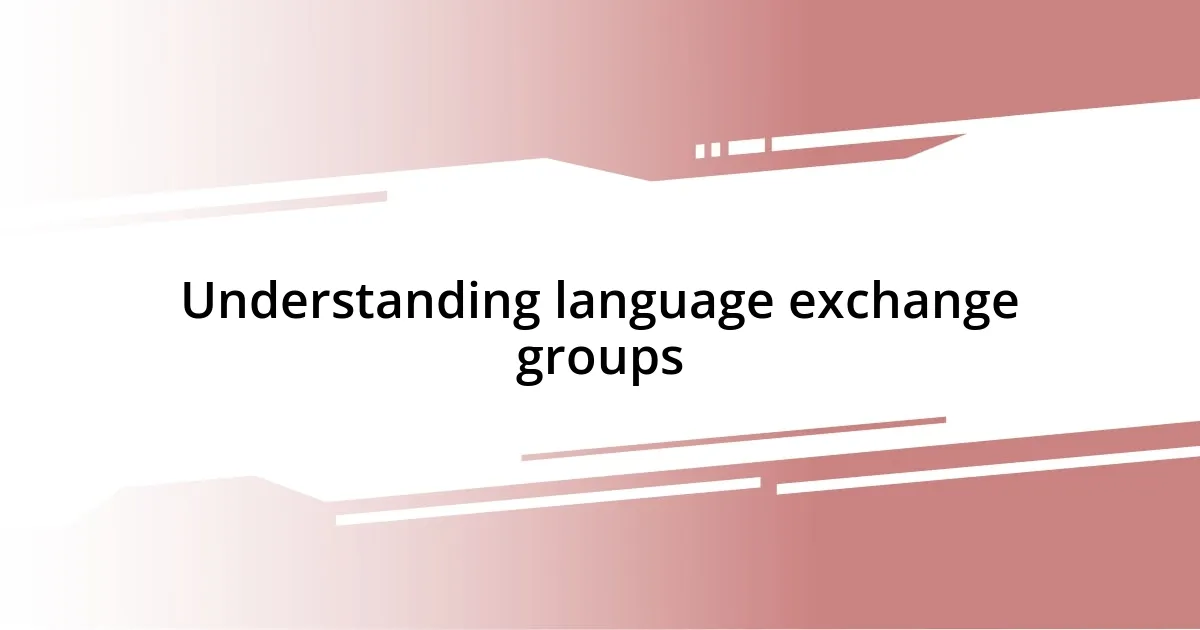 Understanding language exchange groups